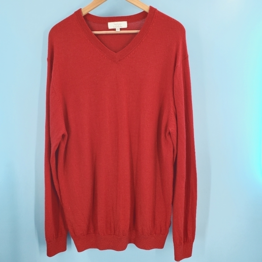 Vintage red Turnbury v-neck wool sweater XLT